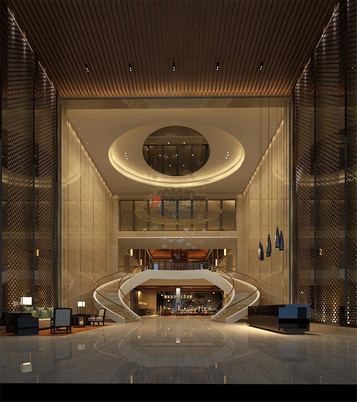 北京萬興通達辦公裝修項目-復地會所裝修效果圖