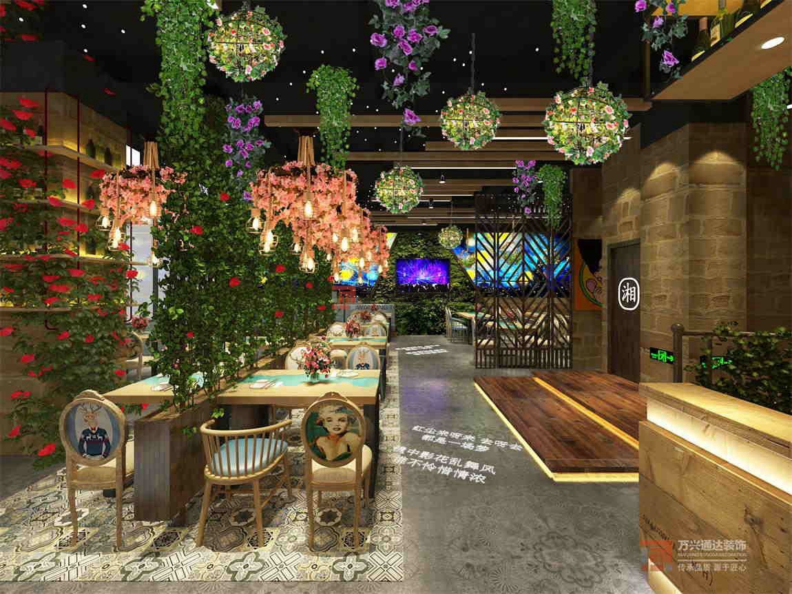 北京萬興通達(dá)辦公裝修項(xiàng)目-湘語謠餐廳裝修效果圖