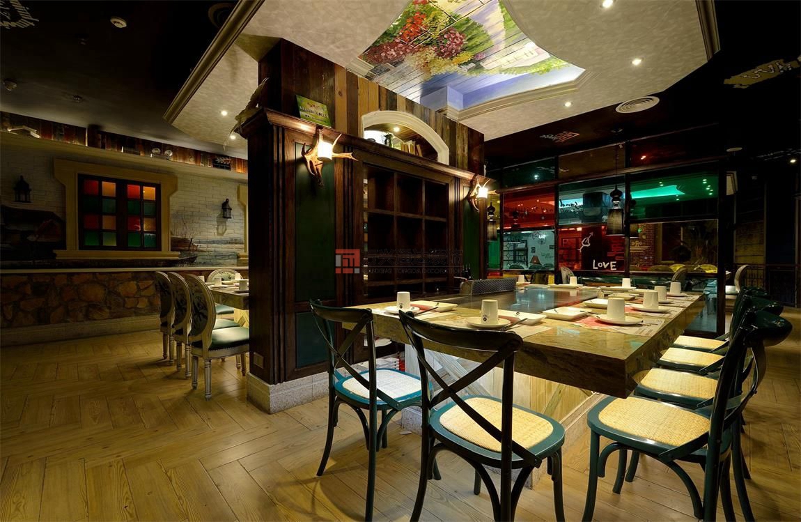 北京萬興通達辦公裝修項目-香榭印象鐵板燒裝修效果圖