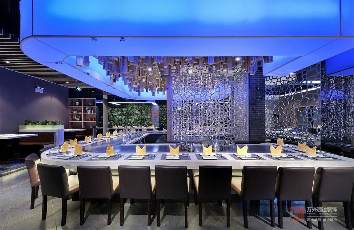 北京萬(wàn)興通達(dá)辦公裝修項(xiàng)目-北海道鐵板燒餐廳裝修效果圖