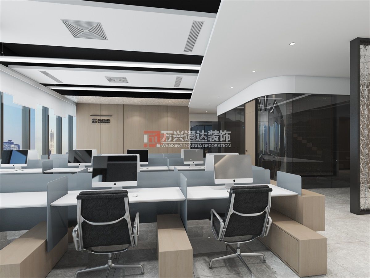 北京萬興通達(dá)辦公裝修項(xiàng)目-某保險(xiǎn)北京分公司職場(chǎng)辦公室裝修效果圖