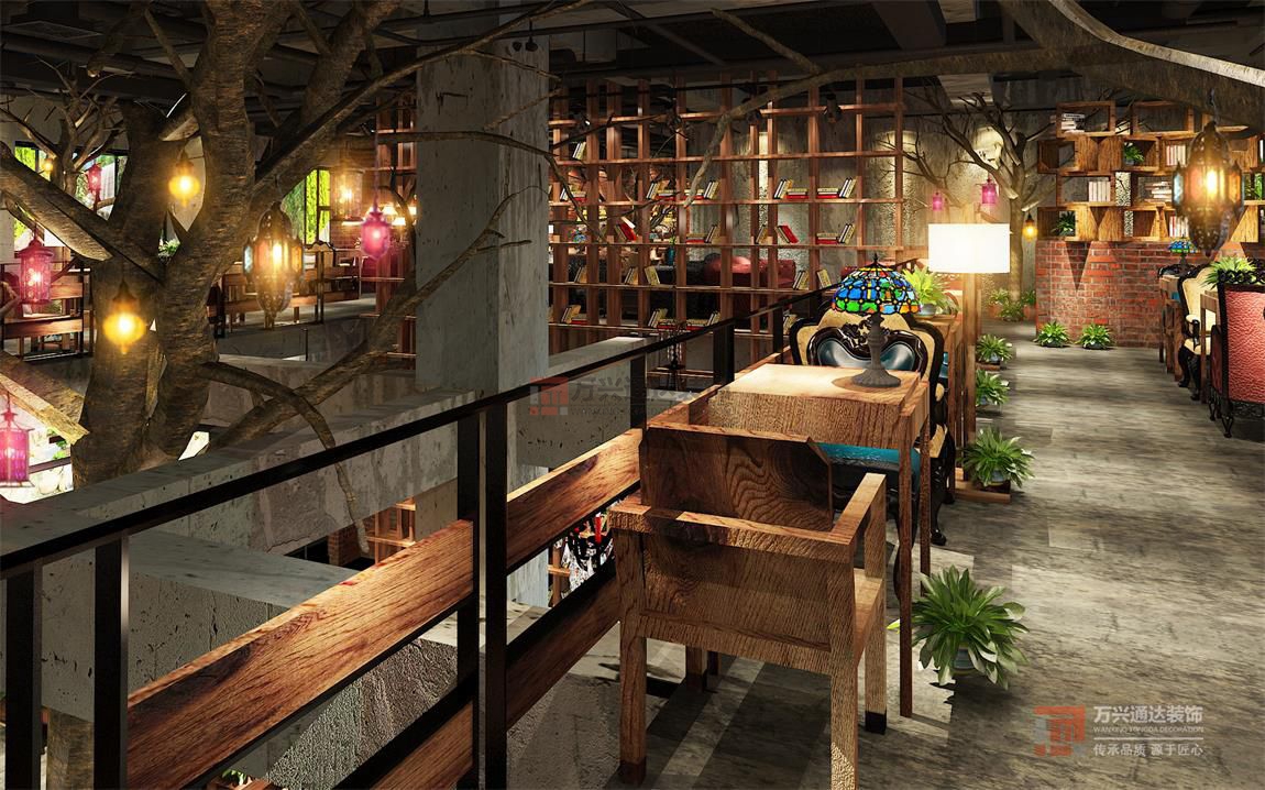 北京萬(wàn)興通達(dá)辦公裝修項(xiàng)目-咖啡灣咖啡廳裝修效果圖