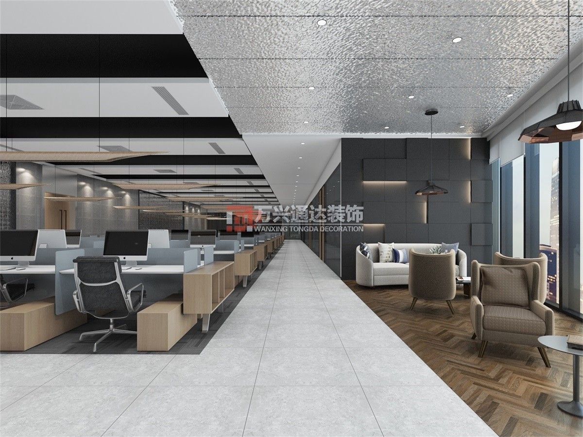 北京萬興通達(dá)辦公裝修項(xiàng)目-某保險(xiǎn)北京分公司職場(chǎng)辦公室裝修效果圖