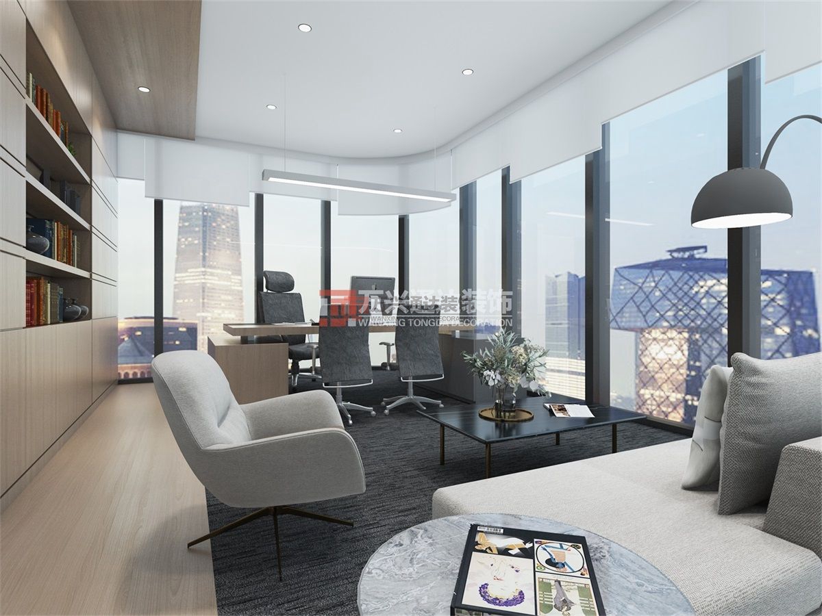 北京萬興通達(dá)辦公裝修項(xiàng)目-某保險(xiǎn)北京分公司職場(chǎng)辦公室裝修效果圖