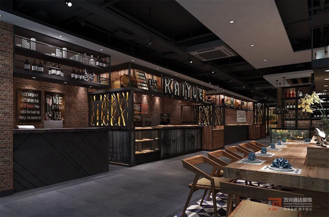 北京萬(wàn)興通達(dá)辦公裝修項(xiàng)目-凱悅西餐廳裝修效果圖