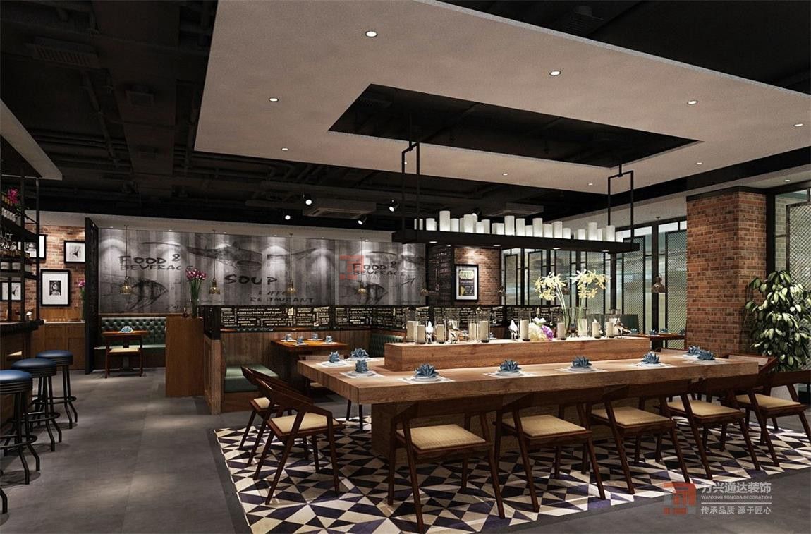 北京萬(wàn)興通達(dá)辦公裝修項(xiàng)目-凱悅西餐廳裝修效果圖