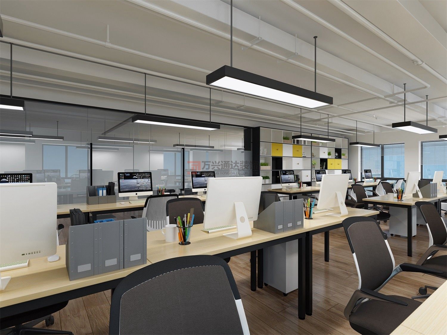北京萬(wàn)興通達(dá)辦公裝修項(xiàng)目-多維集團(tuán)辦公室裝修裝修效果圖