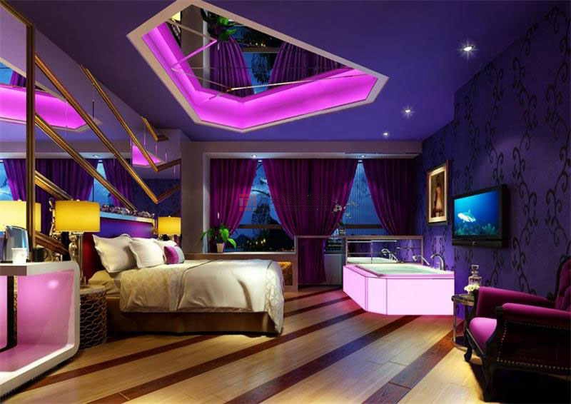 北京萬興通達辦公裝修項目-天鵝戀情侶酒店裝修案例效果圖