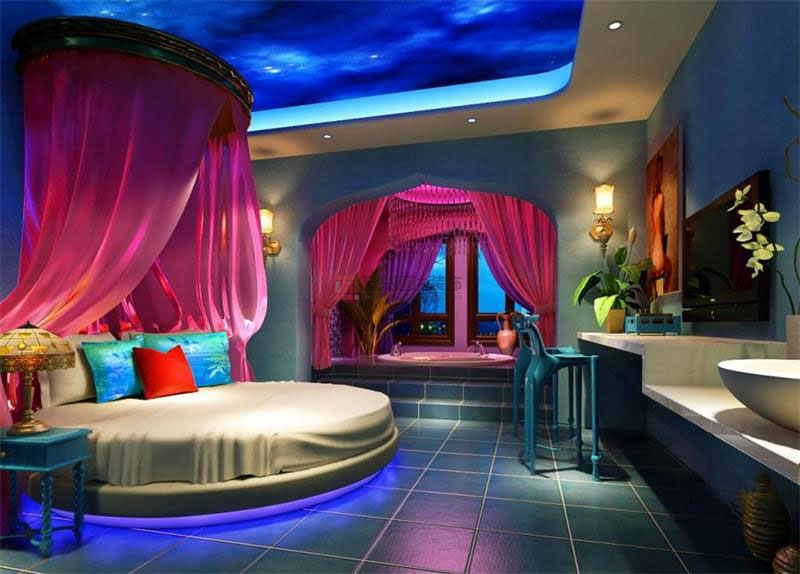 北京萬興通達辦公裝修項目-天鵝戀情侶酒店裝修案例效果圖