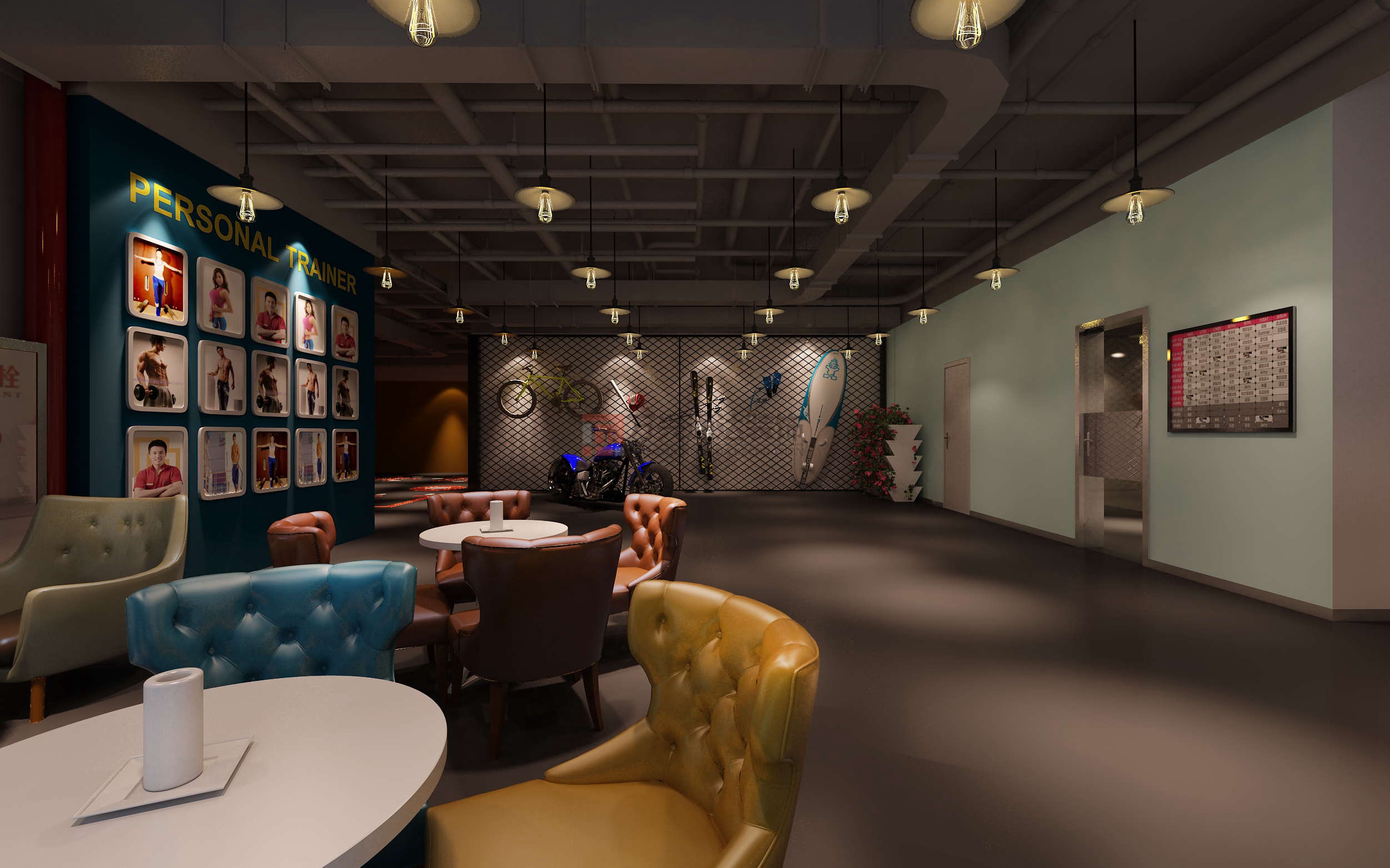 北京萬興通達(dá)辦公裝修項(xiàng)目-高迪健身裝修效果圖