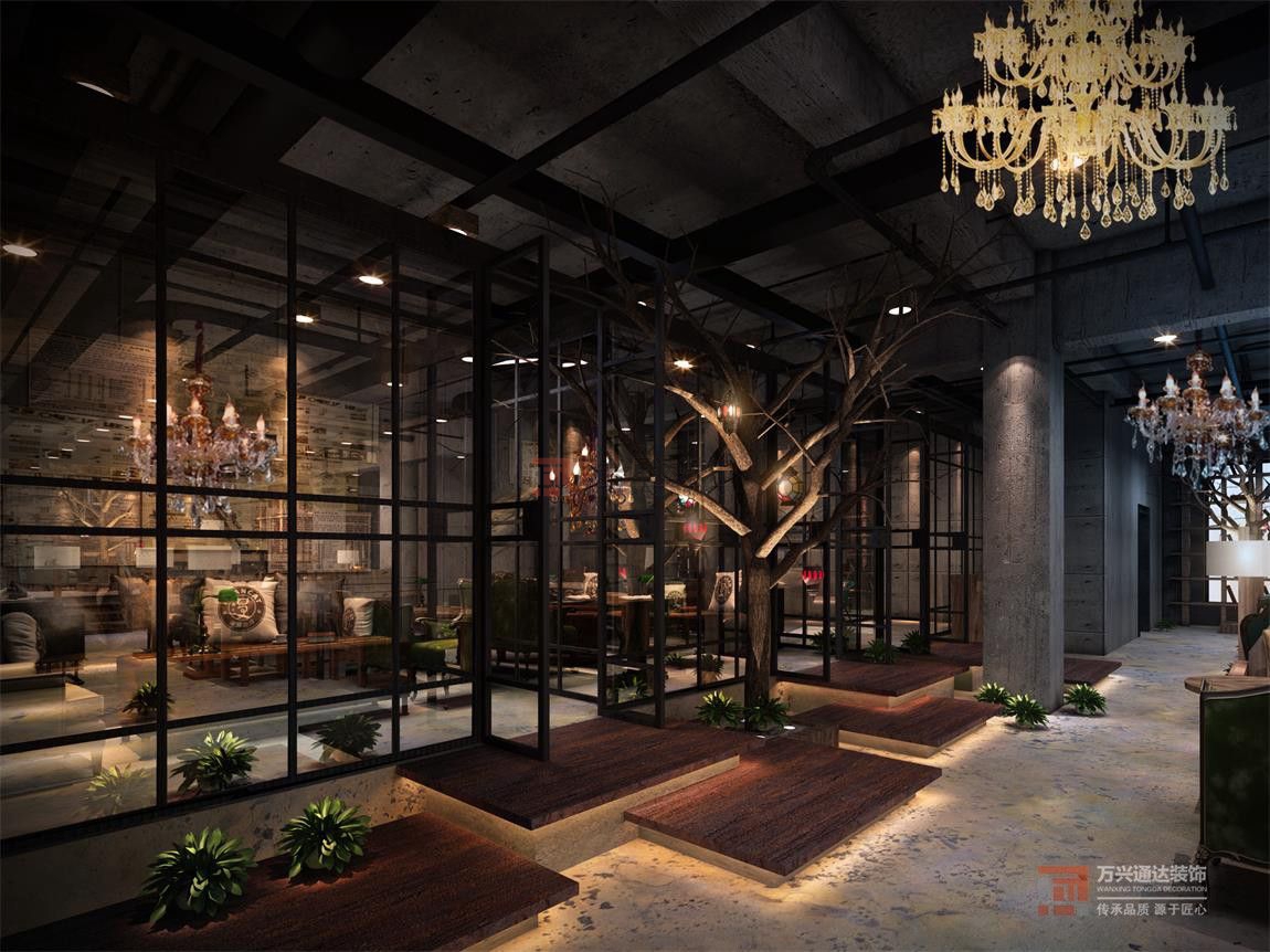 北京萬興通達辦公裝修項目-唐館咖啡廳裝修效果圖