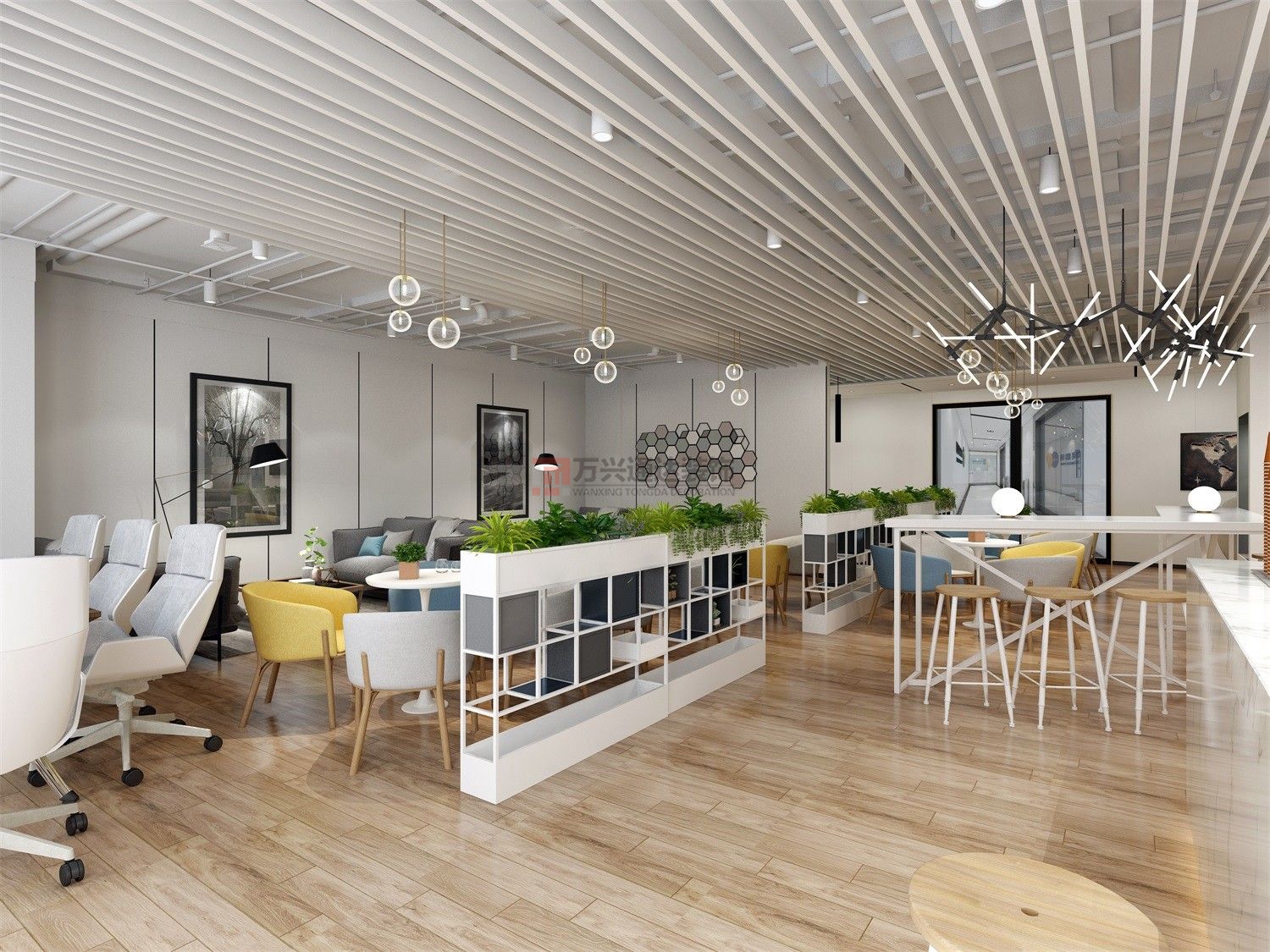 北京萬(wàn)興通達(dá)辦公裝修項(xiàng)目-多維集團(tuán)辦公室裝修裝修效果圖