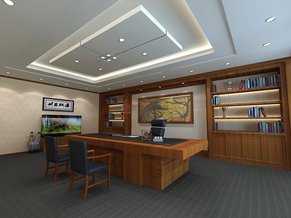 北京萬興通達(dá)辦公裝修項(xiàng)目-總經(jīng)理辦公室裝修設(shè)計(jì)效果圖裝修效果圖