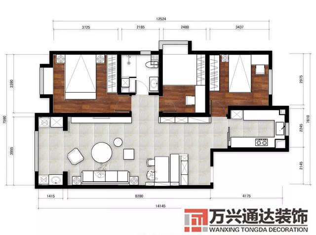 三室一廳裝修效果圖90平米三室一廳裝修效果圖