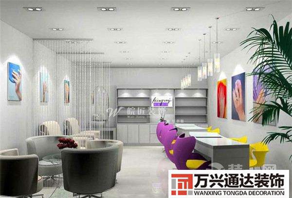 高檔美甲店裝修美甲店設計裝修 簡約