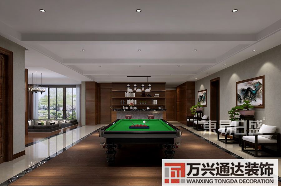 4線城市臺球室裝修效果圖臺球廳裝修設計效果圖 風格